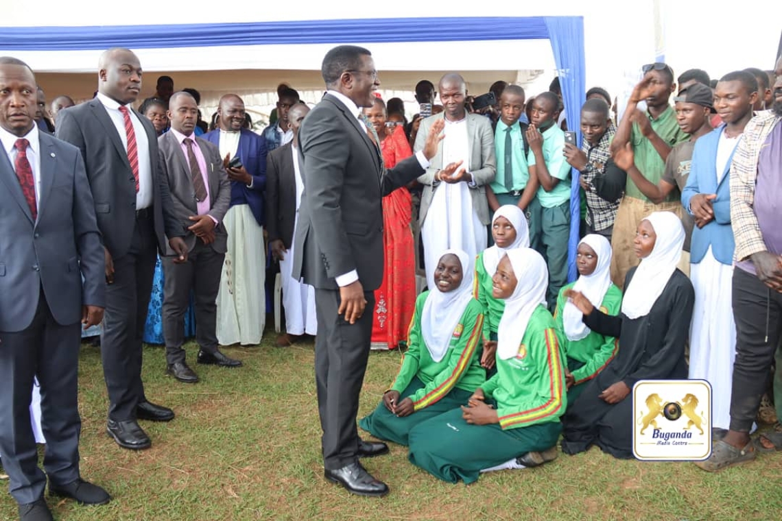 The Buganda youth greet the Katikkiro at the event as he offers them advice and encouragement